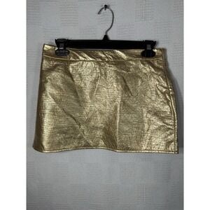 Missguided‎ Women's Metallic Gold Mini Skirt Size XS